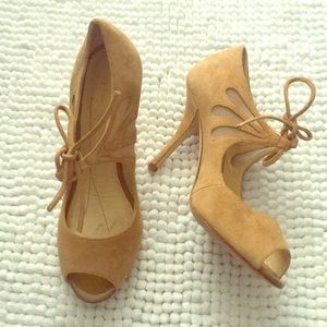 Kate Spade Peep Toe Suede Heels 3”